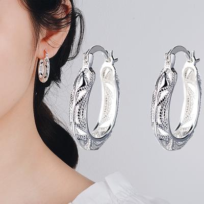 Real S925 Sterling Silver Garnet Earrings Women Mujer Oreja Peridot Wedding Gemstone Orecchini Silver 925 Jewelry Drop Earrings