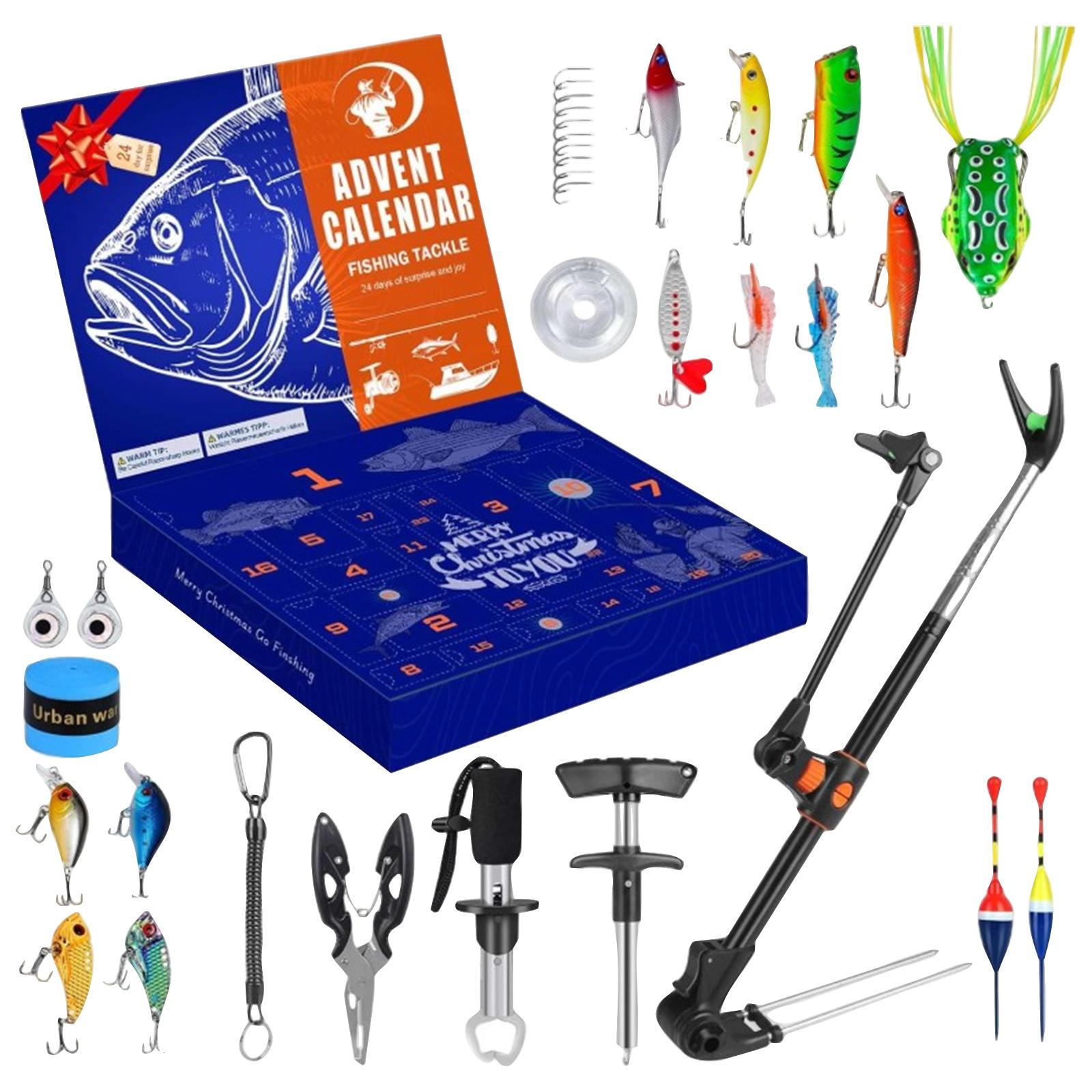 

Men s Fishing Advent Calendar, 24-Day Fishing Gear Advent Calendar With Rod Holder, Fish Lip Clip, Hook Holder, And Christmas Countdown Calendar One Size