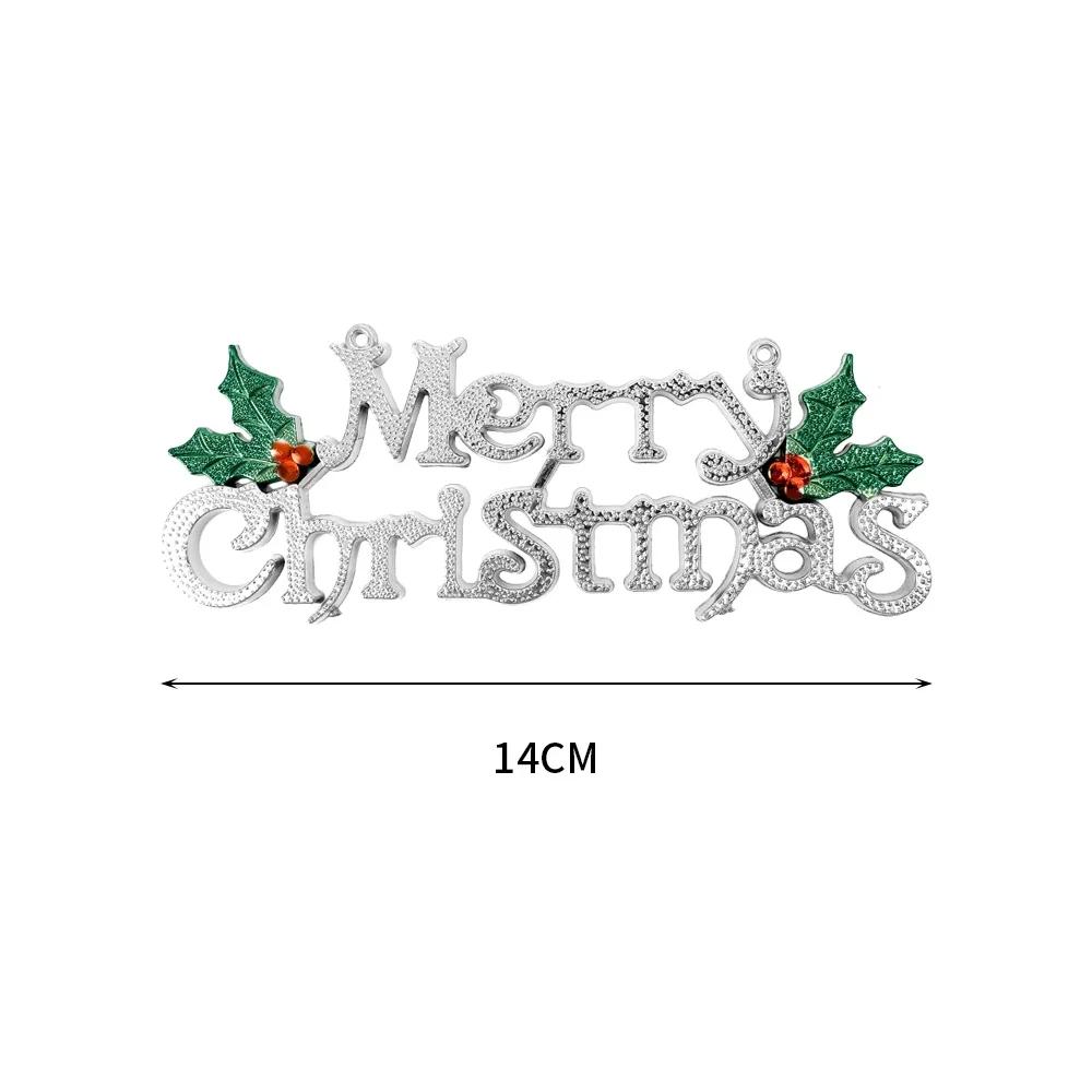 

Christmas Letters Hanging Sign 3D Holes Designed Merry Christmas Gold Pendant Home Party Xmas Tree Door Hanging Decoration 2024
