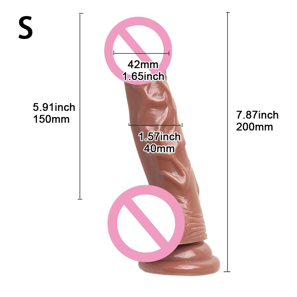 Simulated Dildo with Large Suction Cup Massage Device Female Masturbator with Realistic Inverted 23 * 5cm Solid Dildo