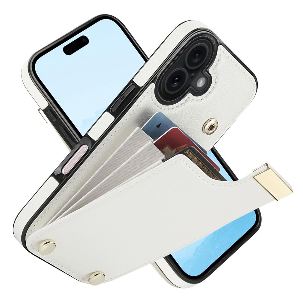 For iPhone 17 Case TPU + PU Leather Hardware Decor Phone Cover with Card Holder