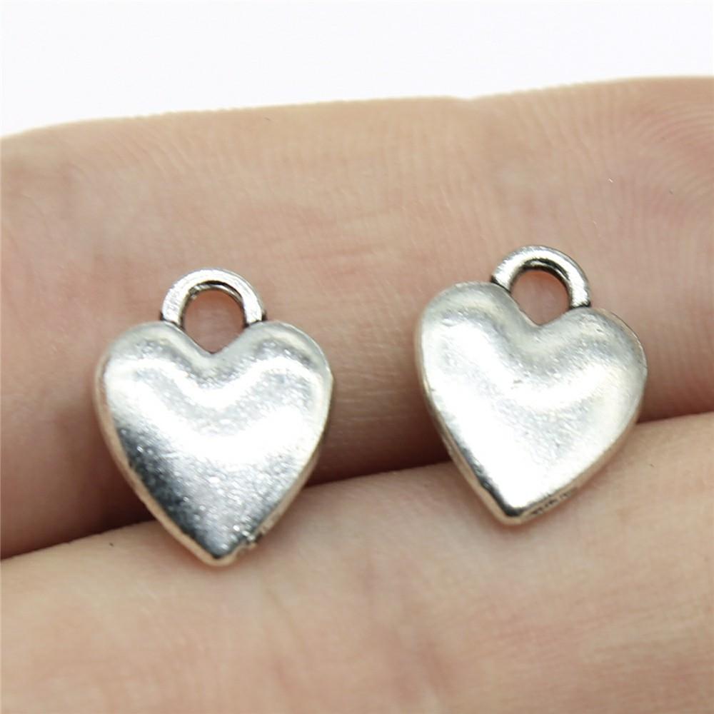 20pcs Hearts Charms Antique Silver Color Small Heart Charms Jewelry DIY Heart Charms For Bracelet Making
