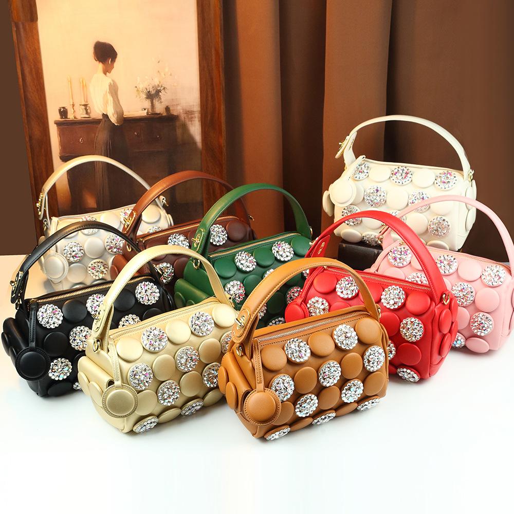 2026 Spring New Hot Diamond Cylinder Bucket Bag