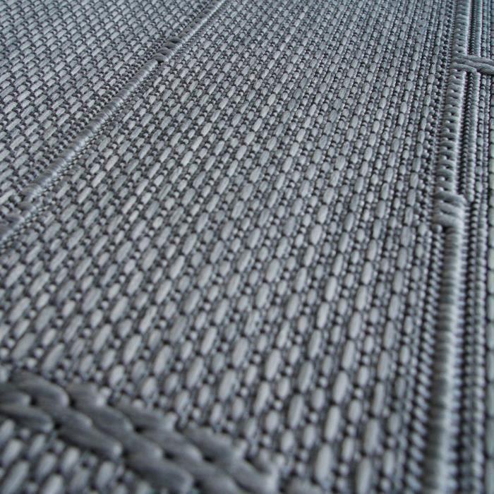 Outdoor/Indoor Rug Natural Jute Look Moisture and UV Resistant Ariane Pattern 120 X 160 Cm Grey