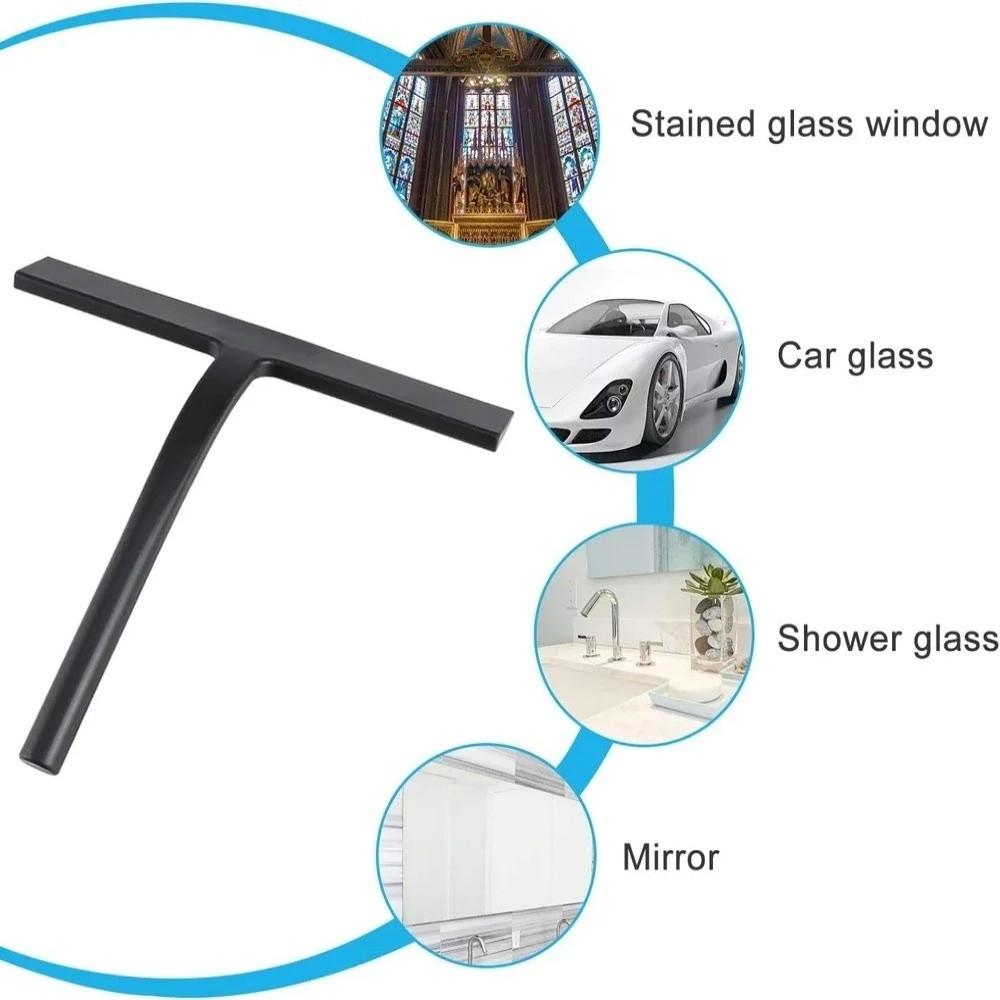 Metal Glass Squeegee Silicone Scraper Window Squeegee Cleaning Tool  Window Mirror Cleaning