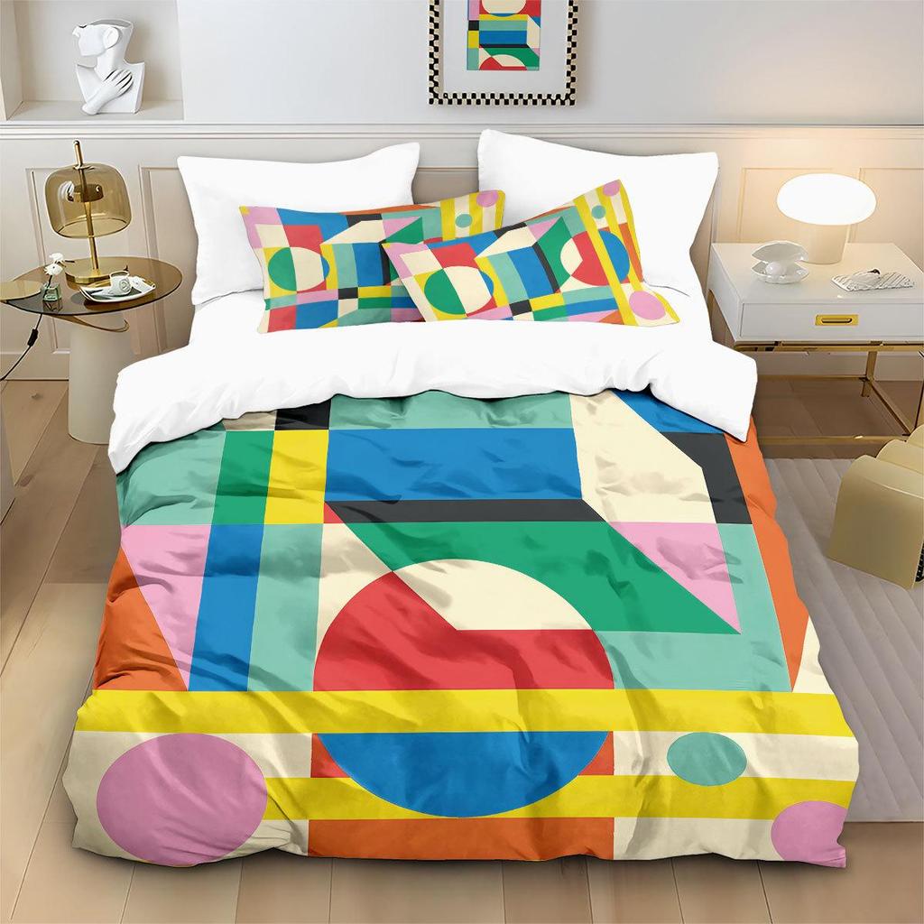 Geometric Pattern Duvet Cover 3-Piece Bedding Set