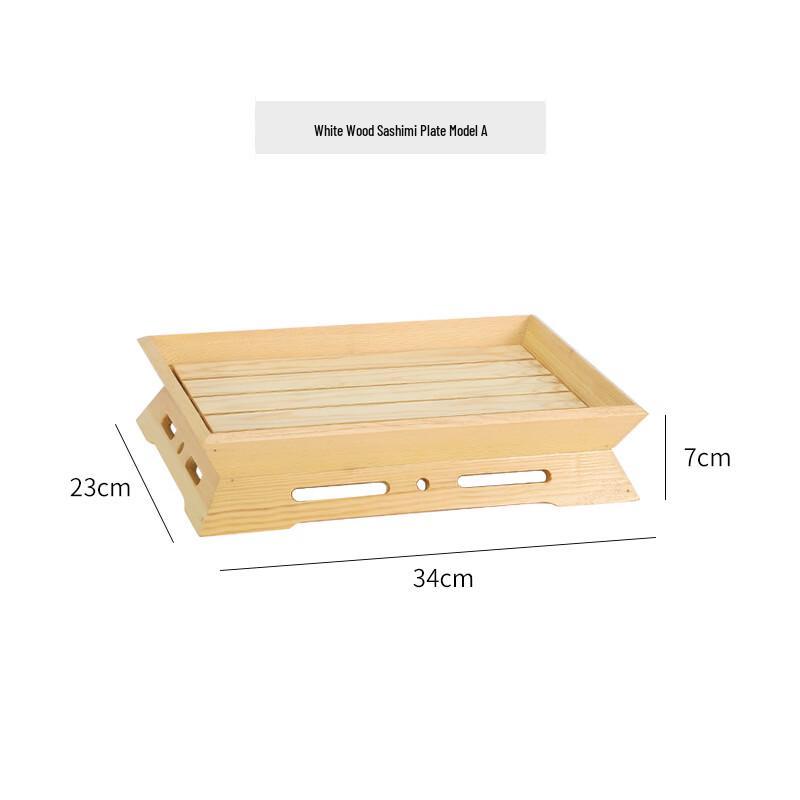 Japanese Style Wooden Sashimi Serving Box with Lid