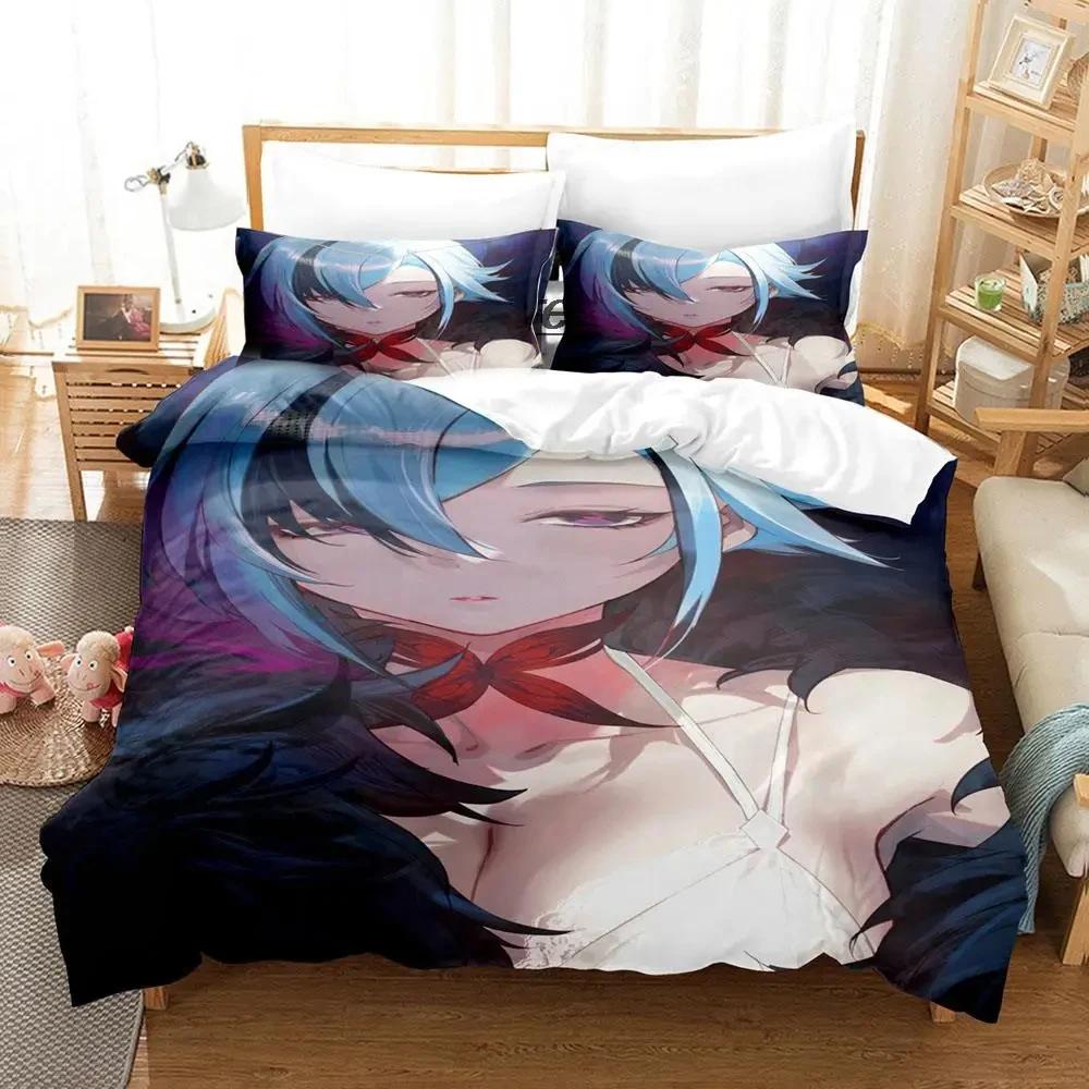 Anime Genshin Impact Arlecchino Bedding Set Duvet Cover Bed Set Quilt Cover Pillowcase Comforter king Queen Size Boys Adult
