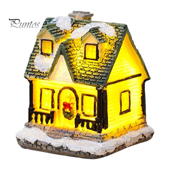 Weihnachten glühende Haus Ornament romantische warme Beleuchtung Harz Handwerk Desktop LED schneebedeckte Haus Dekoration Figur Statue Festival Geschenk