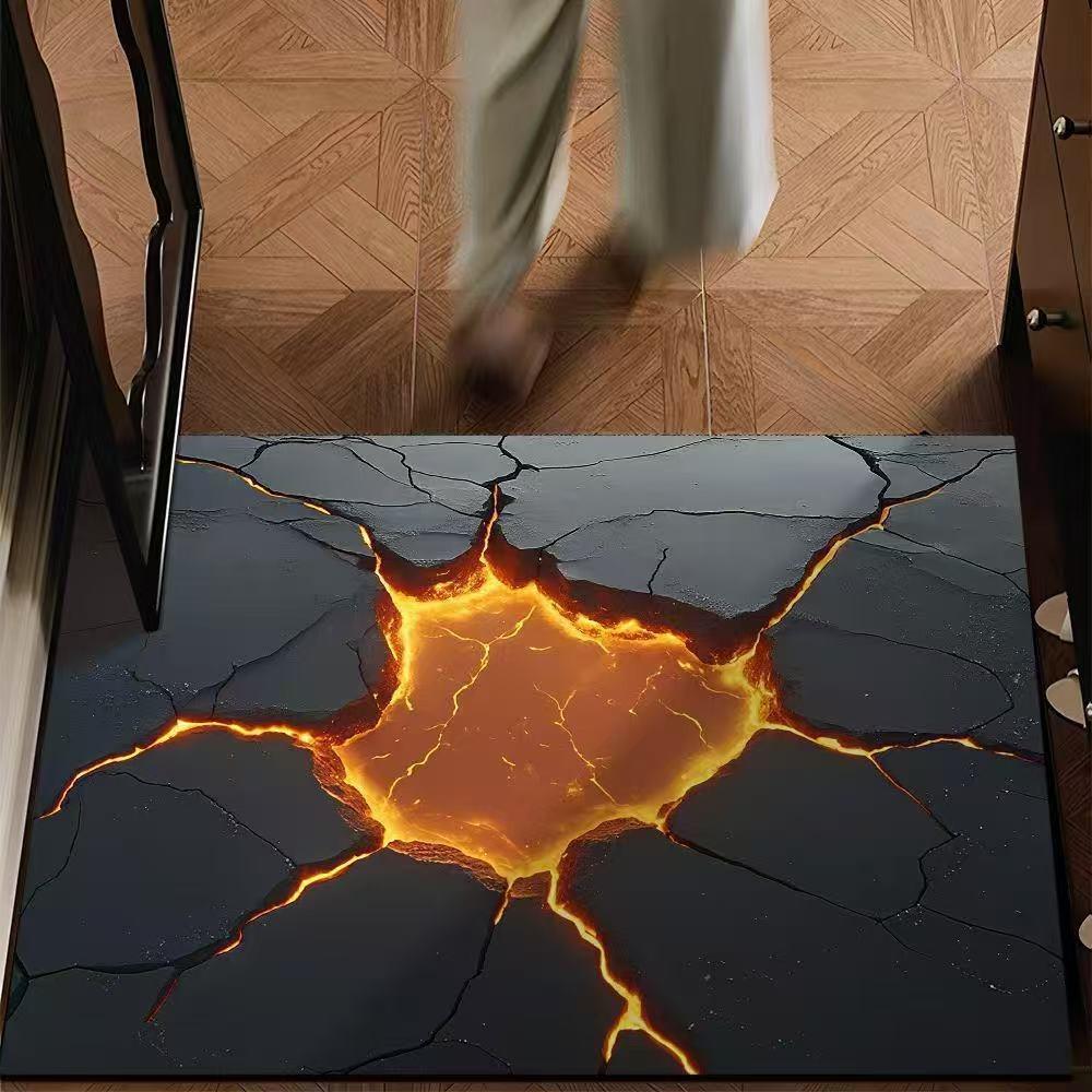 

3D Deep Blue Glacier Pattern Non-Slip Carpet, Modern Abstract Floor Mat Welcome Mat for Living Room Bedroom Decor 40X60cm