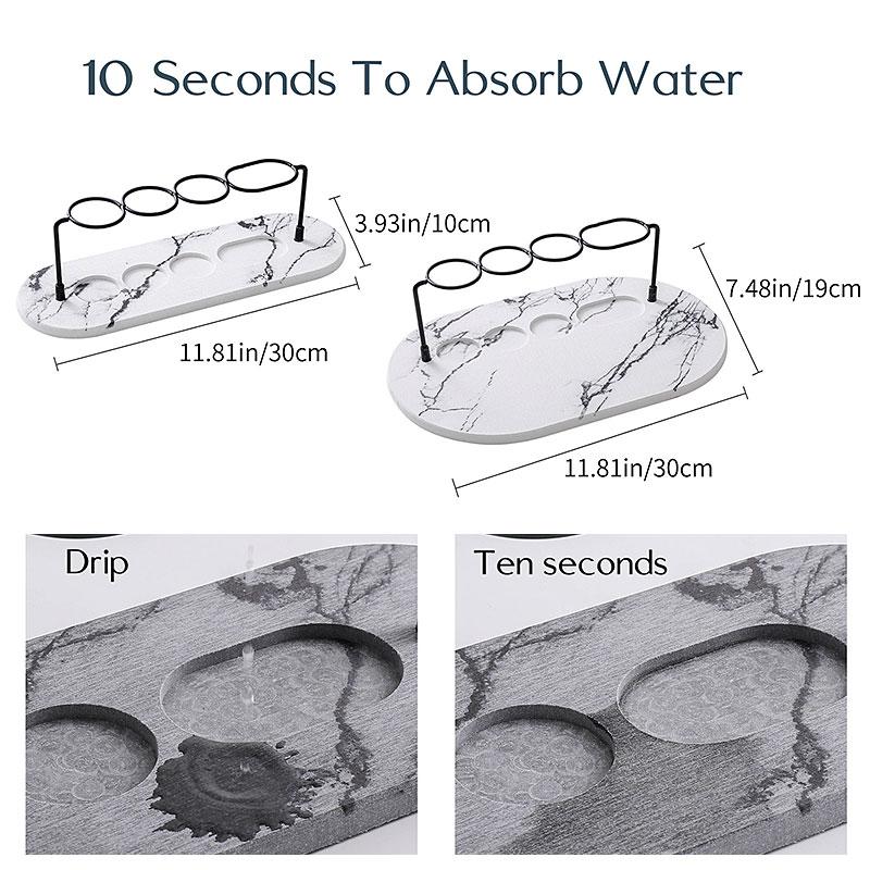 Electric Toothbrush Holder with Diatomite Base Non-slip Absorbent Quick Drying Toothbrush Toothpaste Stand Bathroom Organizer