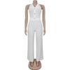 Women's Fashion Halter Strap Top & Long Pants Two-Piece Set: Casual European & American Style