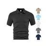 European and American Men's Clothing Summer Thin Loose Breathable Casual Solid Color Jacquard Lapel Short-sleeved Men's Polo Shirt
