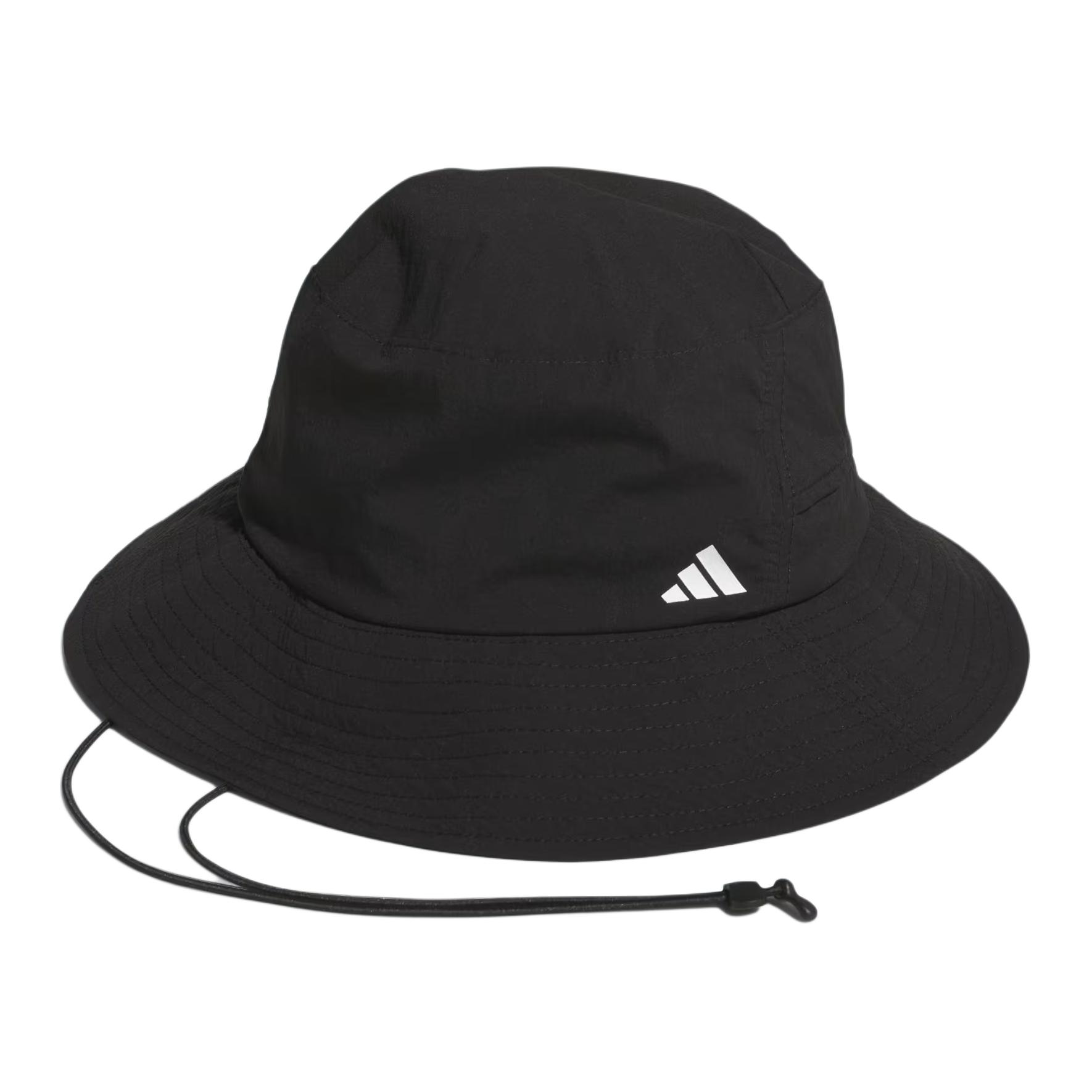 Adidas Logo Design Elastic Fiber Fisherman Hat Unisex Hats Black KR2592 OSFM