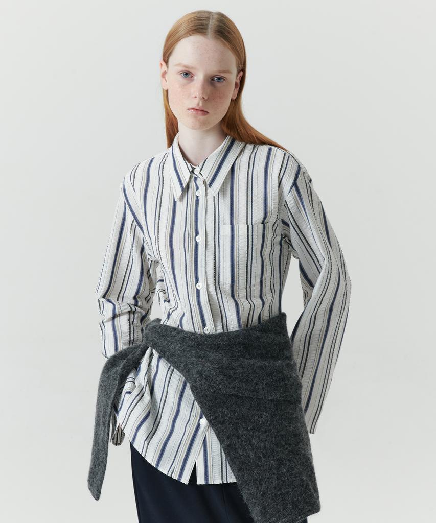 Leuba Tidy Stripe Shirt - Multi Blue