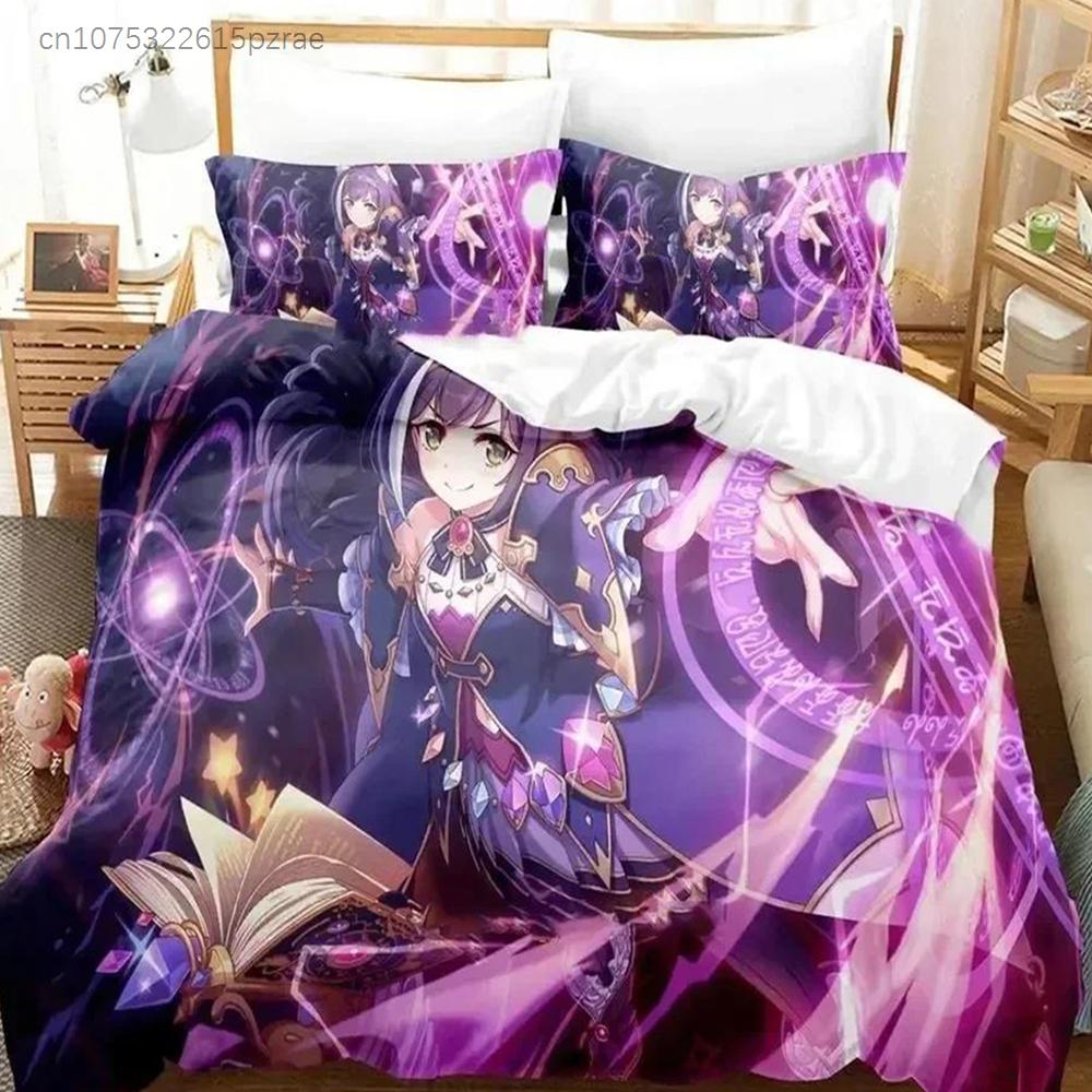 Anime Game Princess Connect! ReDive Bedding Set Duvet Cover Bed Set Quilt Cover Pillowcase Comforter King Queen Sizes Boys Adult