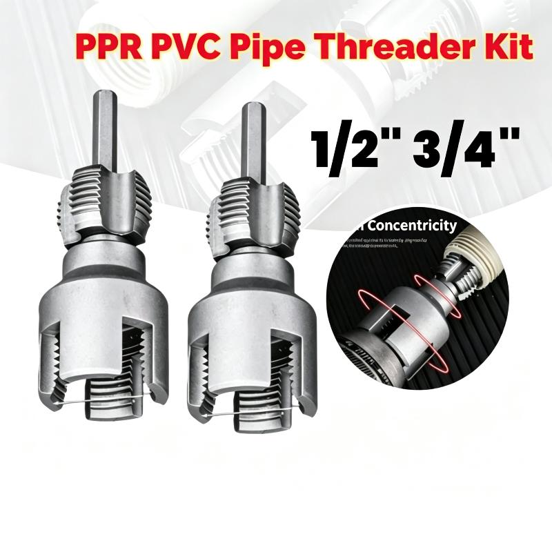 1/2" 3/4" Ppr Pvc Pipe Threader Kit Electric Drill Integrated Internal External Thread Cutting Tool