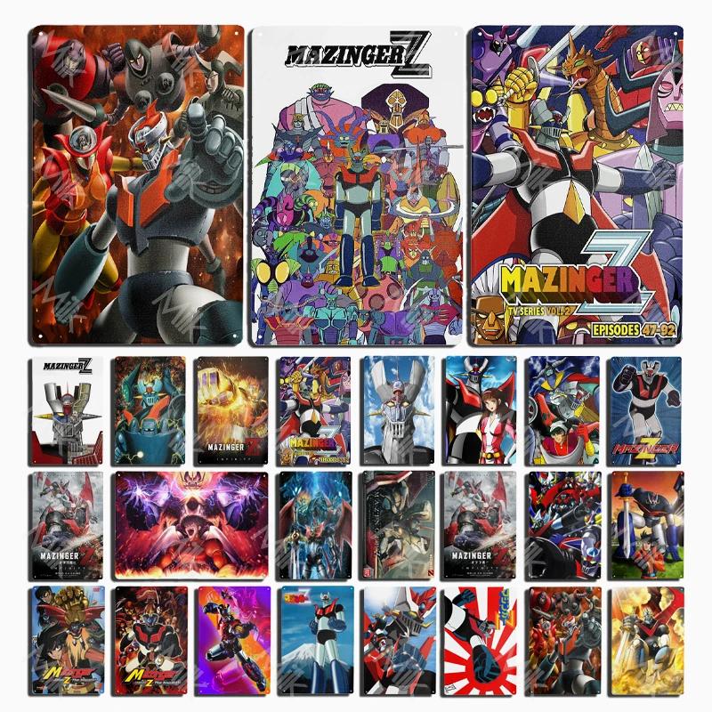 Anime Goldrake Goldorak Mazinger Z Metal Tin Sign Rectangle UFO Robot Grendizer Signs Plaque Bar Cafe Bedroom Wall Art Decor