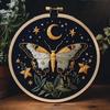Starry Moon Embroidery KIT- Cross Stitch Kit DIY Needlepoint Including Cloth with Pattern, Hoop, Needles Instruction and Threads