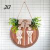 Wooden Hanging Sign for Home Restroom Sign, Men's And Women's Toilet Bathroom Wall Gender Neutral Round Rustic Farmhouse Plaque Washroom Decor
