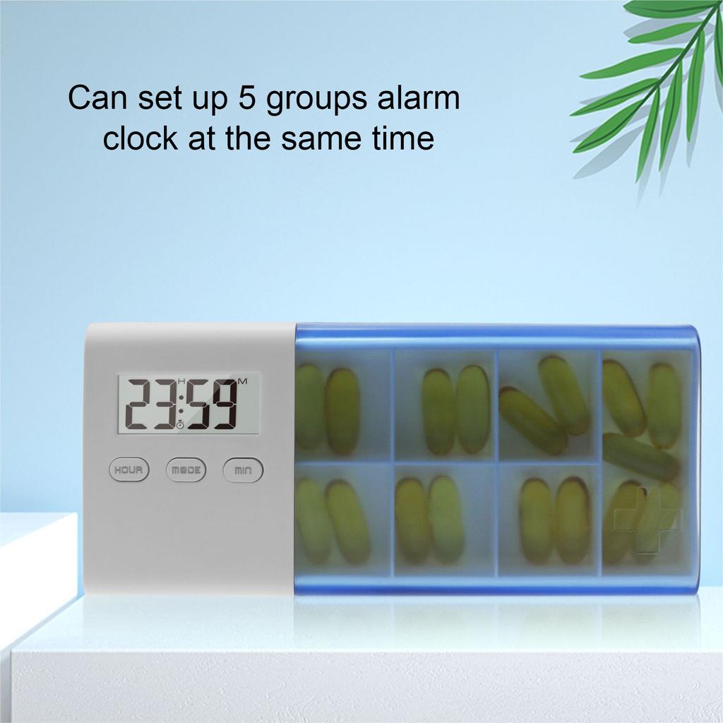 Dust-proof Separated Pill Organizer Pill Box Case Electronic Timer Alarm Clock Reminder Medicine