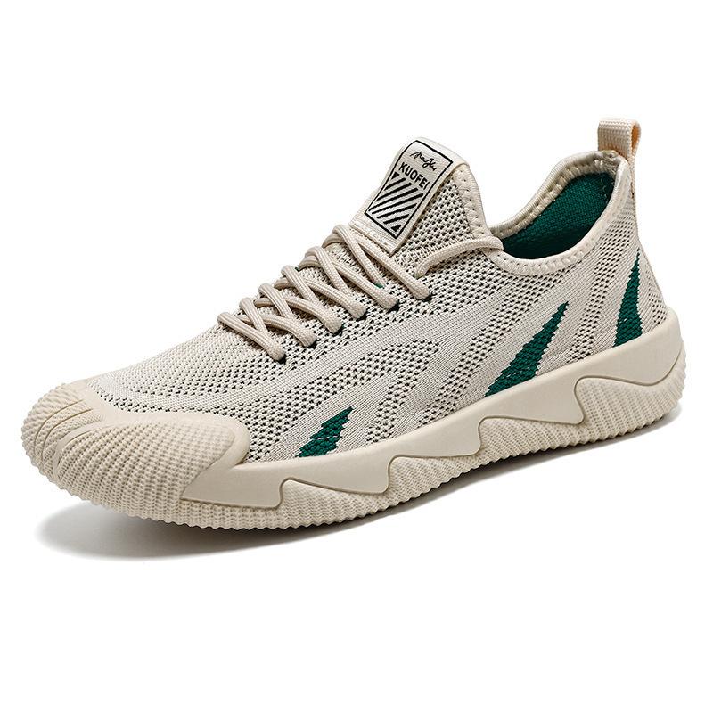 Men's shoes 2025 new summer breathable casual sports mesh shoes versatile running soft sole fly-woven mesh men's trendy shoes