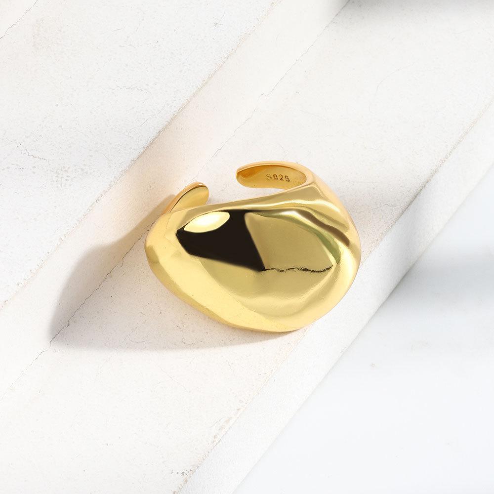 Fashion Personalized Index Finger Ring Niche Design Geometric Twist Open Ring Temperament Retro Couple Ring for Girlfriend Simple Geometric Ring