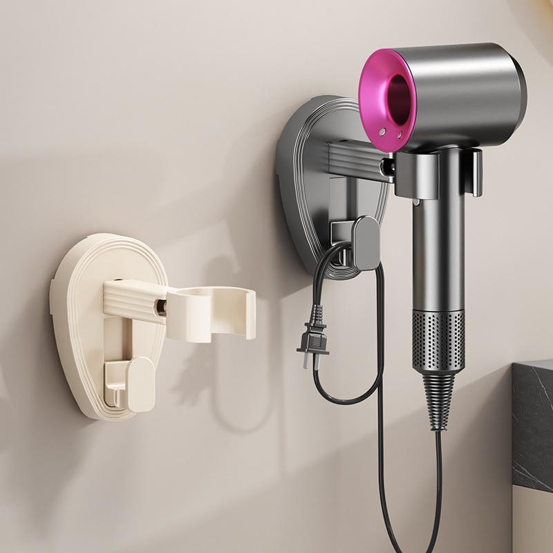 New bathroom non-punching hair dryer hanger universal card slot 360 ° rotating hair dryer storage rack