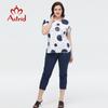 Astrid Summer Women's T-shirt 2023 Cotton Top Women Oversized Fashion Polka Dot Tee Butterfly Pattern Diamonds Female Clothing