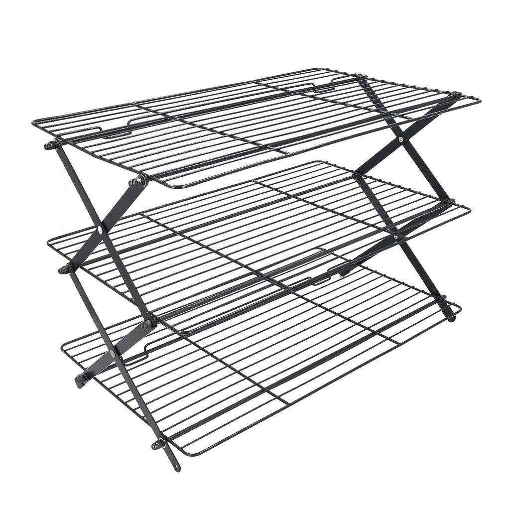 Baking Cooling Rack Foldable Rectangular Iron Cooking Baking Cooling Wire Rack for Cakes Cookies