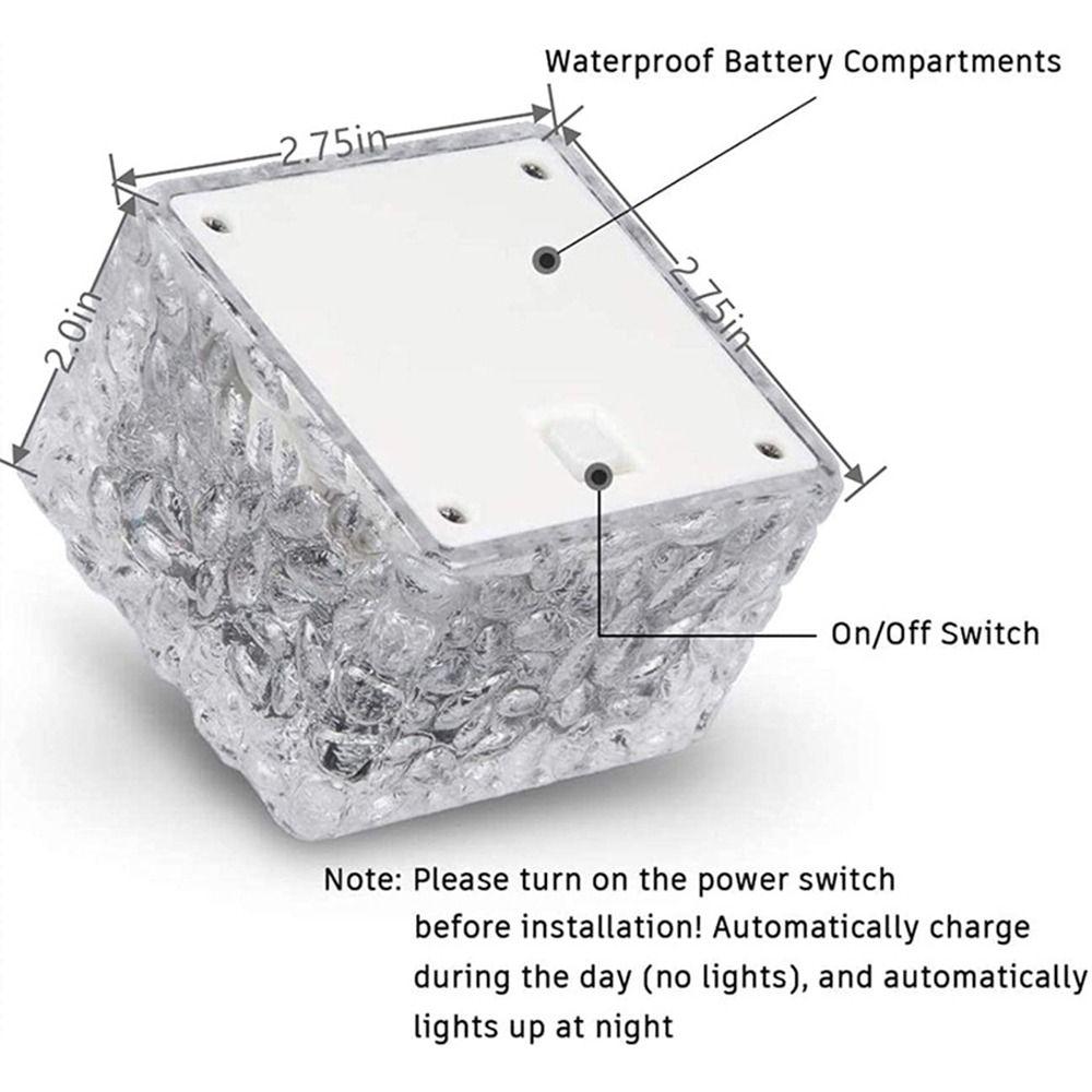 White/Warm White Light Ice Cube Brick Lights Solar Pathway Landscape Lamp  Outdoor