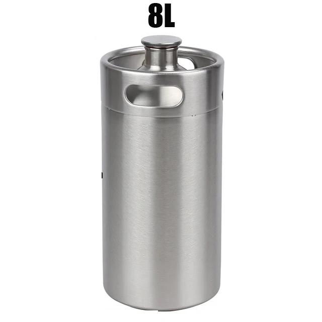 2L/3.6L/5L/8L Mini Keg Stainless Steel Keg Beer Growler Portable Beer Bottle Home Beer Making Bar Accessories Tool