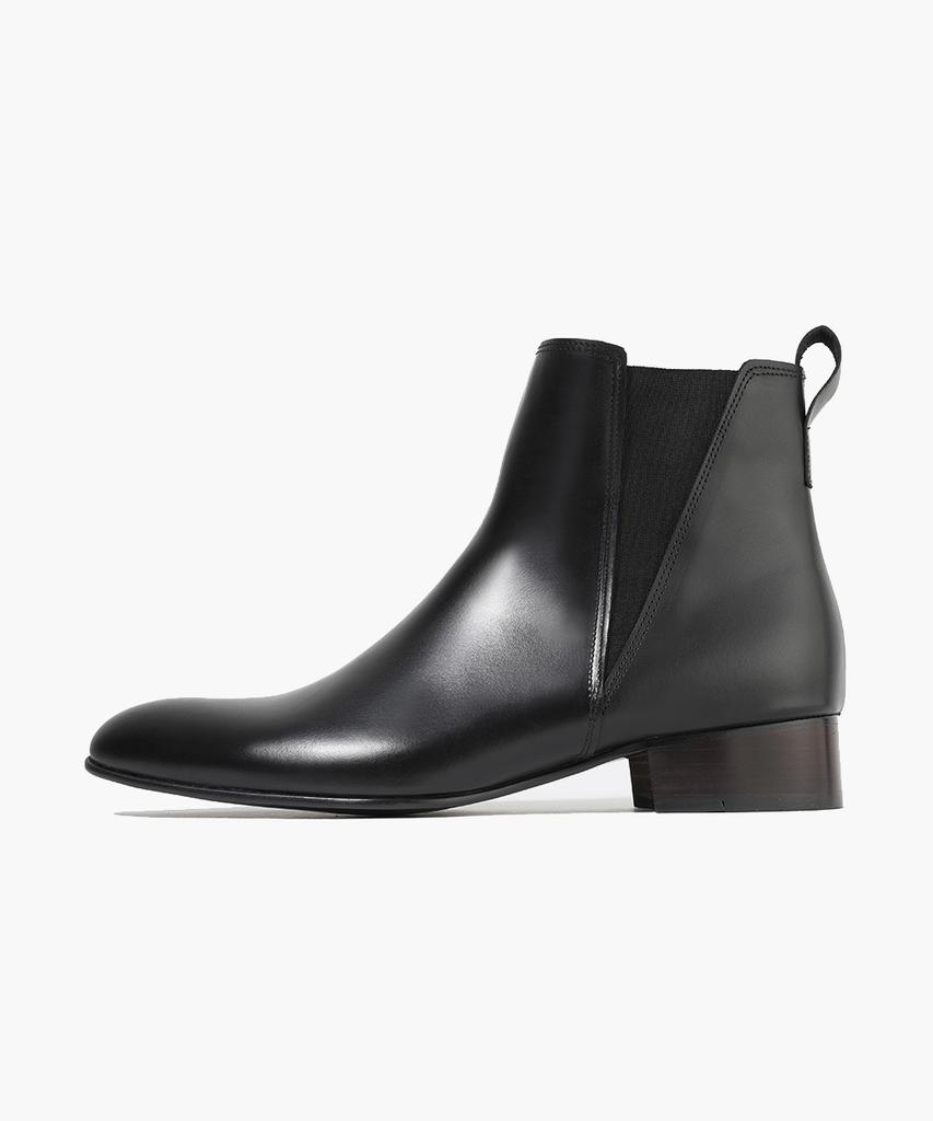 Firenze Atelier Elastic Zipper Mix Chelsea Boots 3337 [Black Fg]
