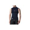 Solid Color Casual Sports Quick-Dry Comfortable Half-High Neck Sleeveless Vest Men Tops Navy-Blue 1358641-410