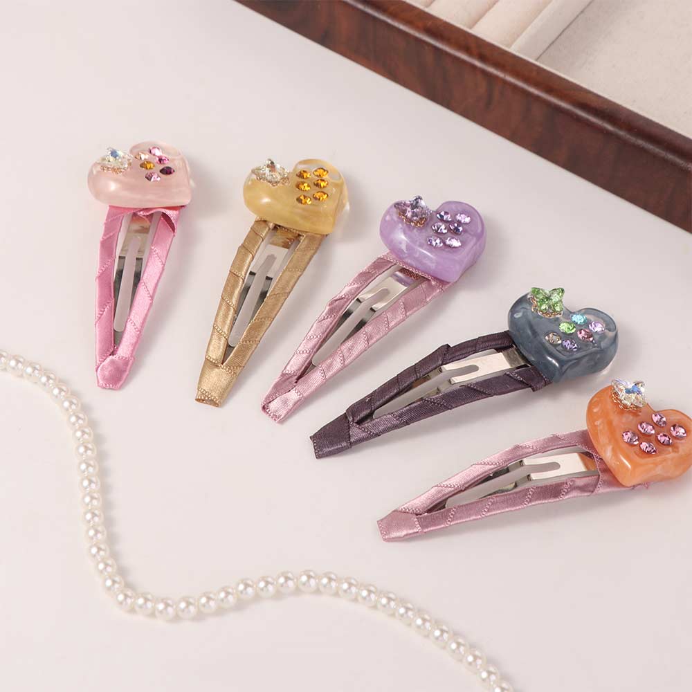 Butterfly Acetate Hairpin Bangs Clip Heart Hair Clip Sweet Rhinestones Hairpin  Kids
