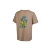 Vans Logo Print Breathable Training Casual Solid Color Crew Neck Short Sleeve T-Shirt Men Tops Brown VN0A7TR6YEH