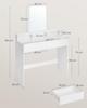 Toilette with large mirror and 2 drawers 3 Open compartments cosmetic table modern white