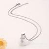 Ping An Buckle Necklace Women'S Light Luxury Retro Guochao Inlaid White Jade Pendant Necklace