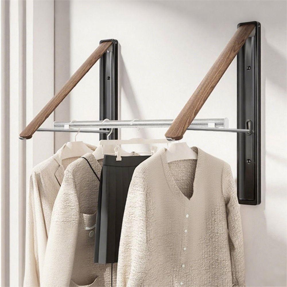 Multi-Functional Wall Mounted Rack Aluminum Material Invisible Laundry Hanger Bathroom Accessories