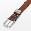 MUJI Vegetable Tanned Leather Adjustable Belt, Medium Width Stitching, Unisex, Adult, EHB28A6S, Dark Brown, Total Length 115cm