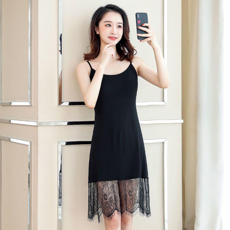 Korean Style Lace Back Plus Size Camisole Dress, Medium Long, 2026 Spring-Summer Collection