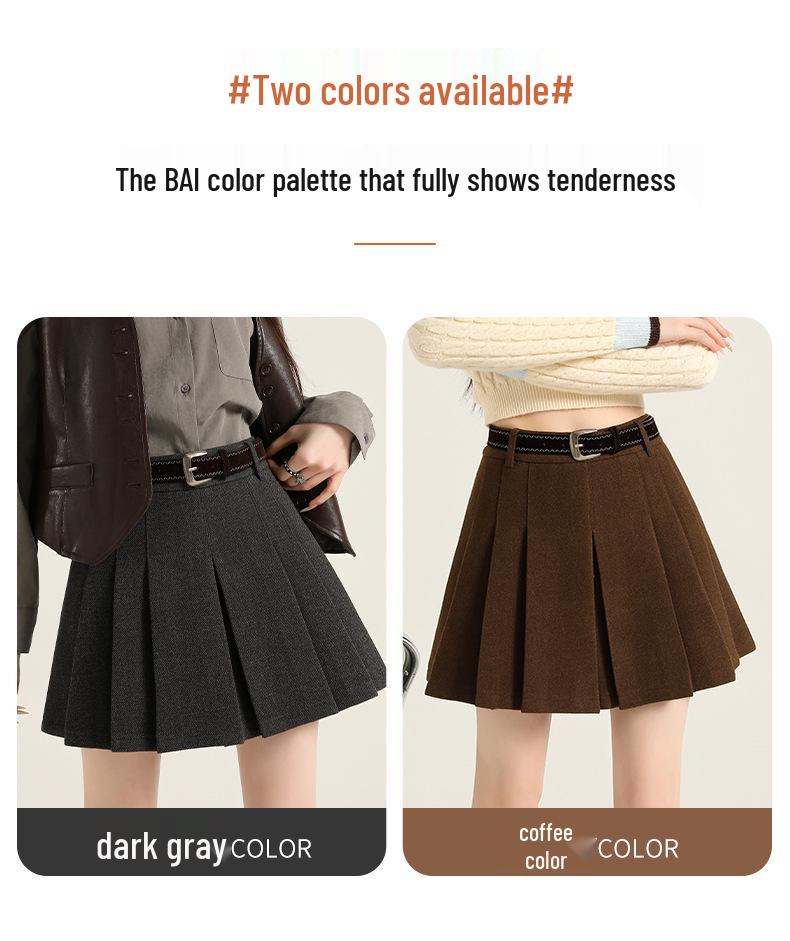 2026 Women's A-line High Waist Pleated Skirt - Autumn/Winter School Style