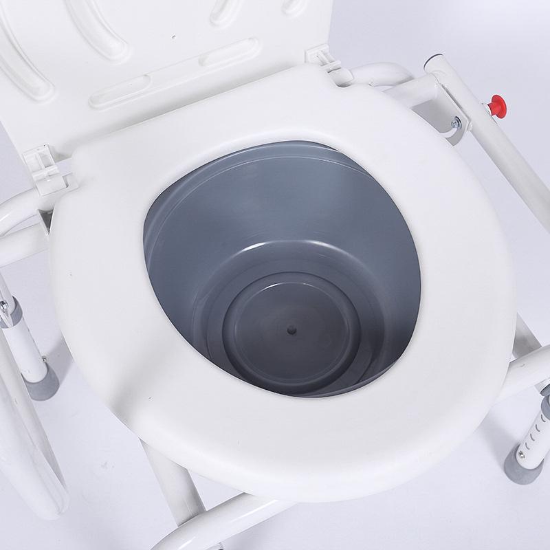 Adjustable Armrest Commode Chair for Elderly, Pregnant Women & Mobile Toilet Use