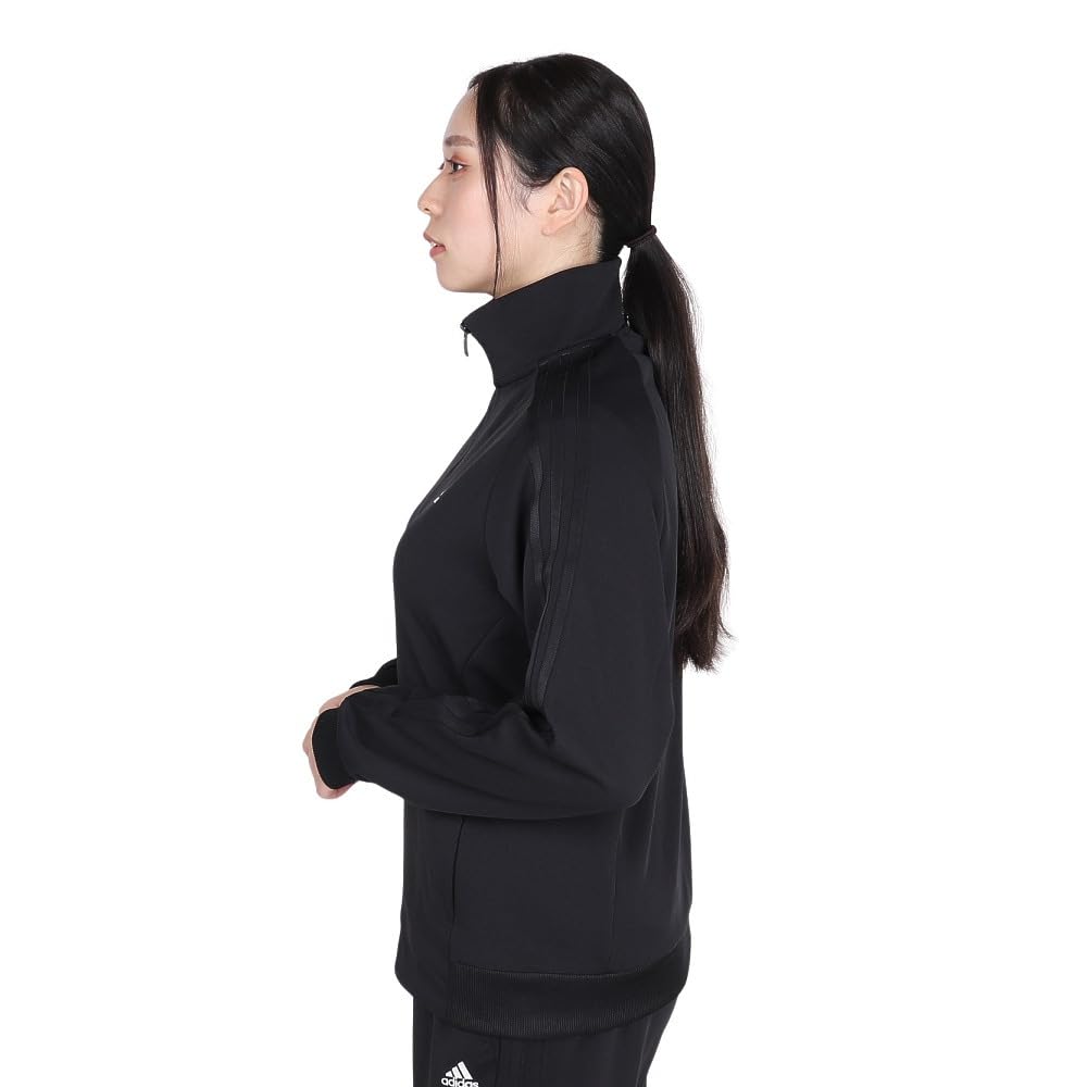 Adidas KTX40 Double Knit Track Black Size XL Women's 3-Stripes Loose-Fit Top, (JG3798),