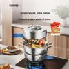 SANHO Imagine Fresh 28 cm 3-lagiges Edelstahl-Dampfgarer-Set