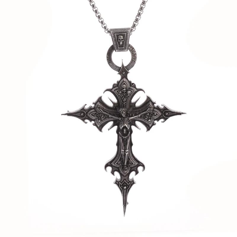 Osobnost Kreativní Design Náboženský Ježíš Kristus Kříž Přívěsek Amulet Jednoduchý Pánský a Dámský Náhrdelník