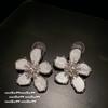 Elegant Butterfly Drop Earrings With Iridescent Mother-of-Pearl Cubic Zirconia 18K Gold Plated Vintage Chic Women