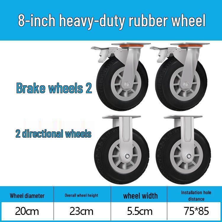 Těžká tichá otočná kolečka (2-8 palců) pro vozíky a malé ruční vozíky