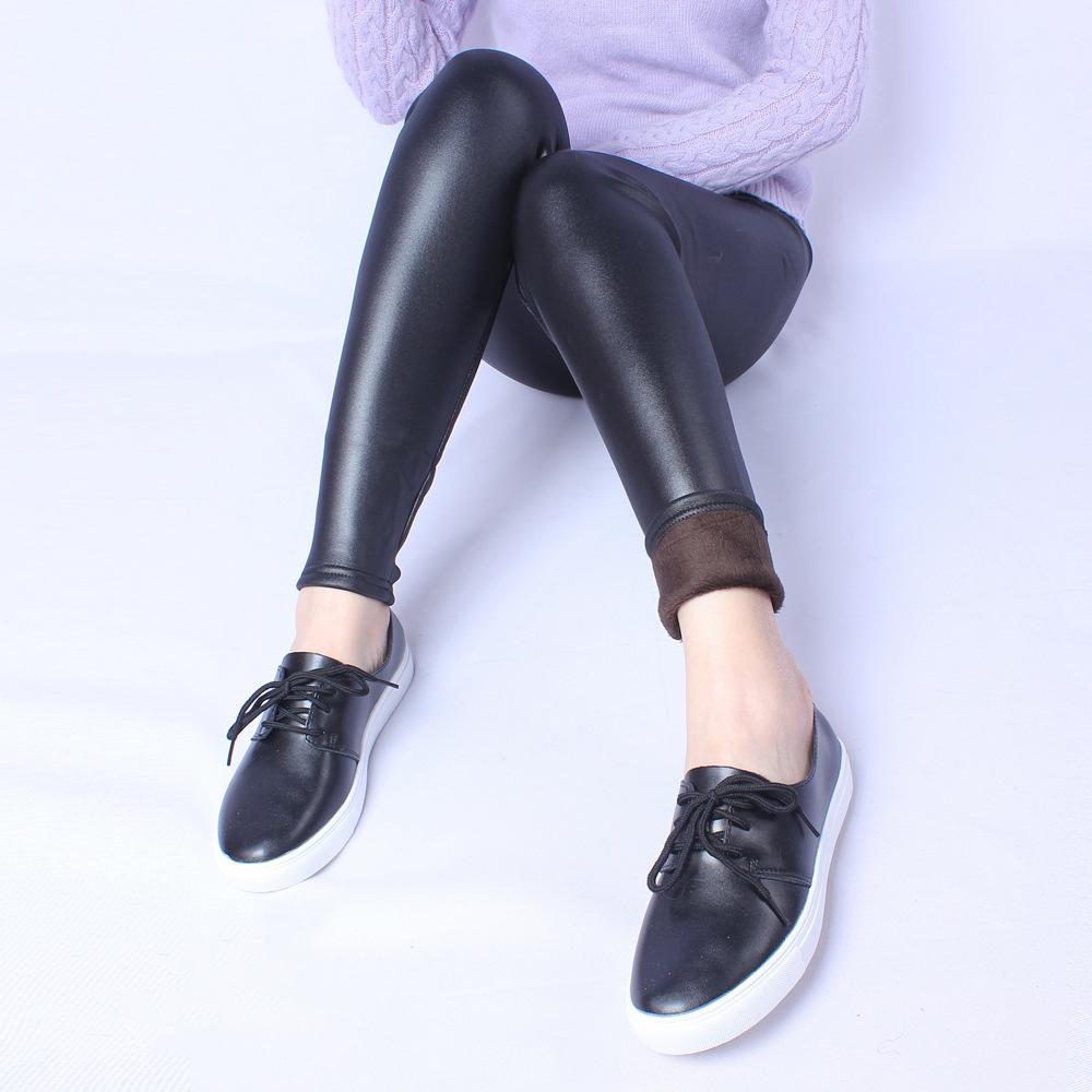 Dames sexy dunne kasjmier leren broek Matte Wear-legging elastische broek