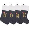 Holiday Christmas Stocking with Faux Fur Cuff Embroidered Letter A Design Classic Hanging Decoration for Fireplace Mantel or Wall Display